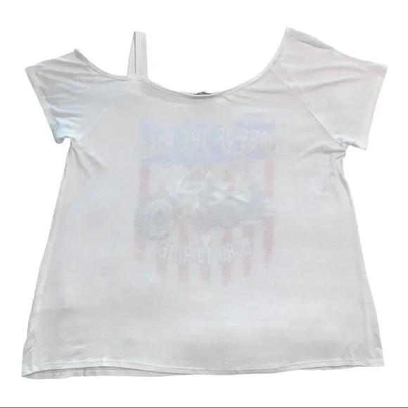 Zenobia Born To Ride White Short Sleeve Shirt Motorcycle NWOT - Picture 5 of 8